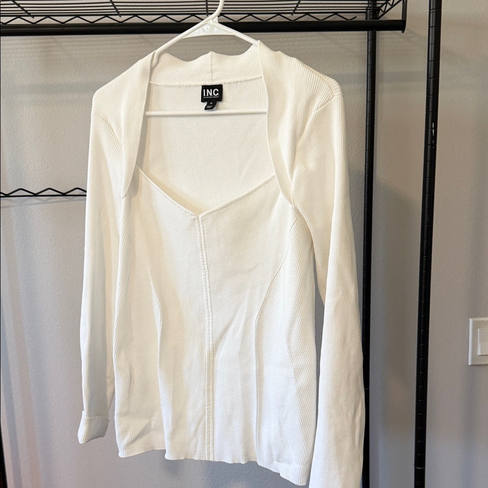 INC International Concepts Women's Cream Blouse